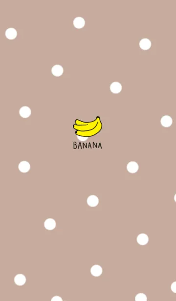 [LINE着せ替え] ベージュと水玉＆バナナの画像1