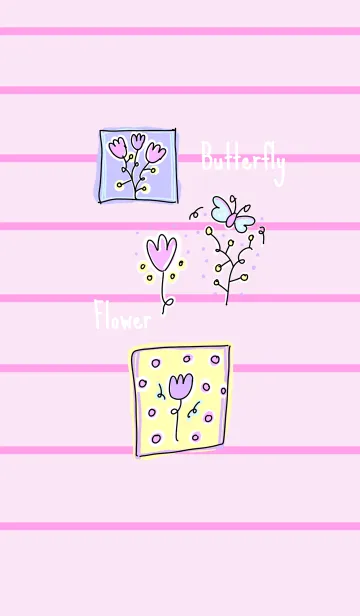[LINE着せ替え] Cute Cute Butterfly Flowerの画像1