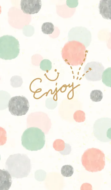 [LINE着せ替え] 大人水彩水玉-スマイル21-の画像1