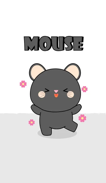 [LINE着せ替え] Cute Cute Black Mouse Theme (jp)の画像1