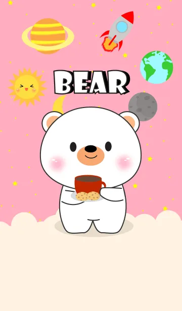 [LINE着せ替え] white bear In Galaxy Theme (jp)の画像1