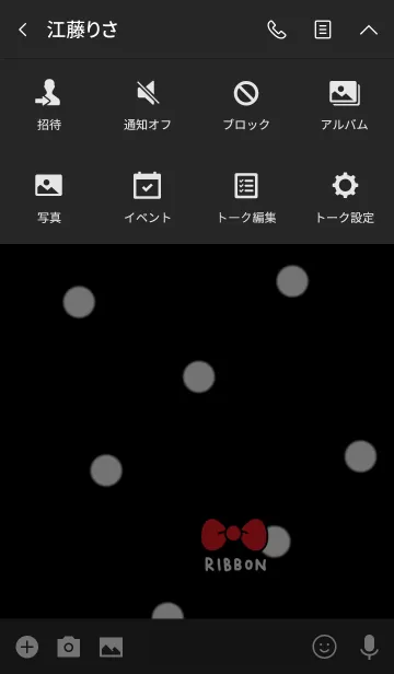 [LINE着せ替え] 黒×白の水玉＆リボンの画像4