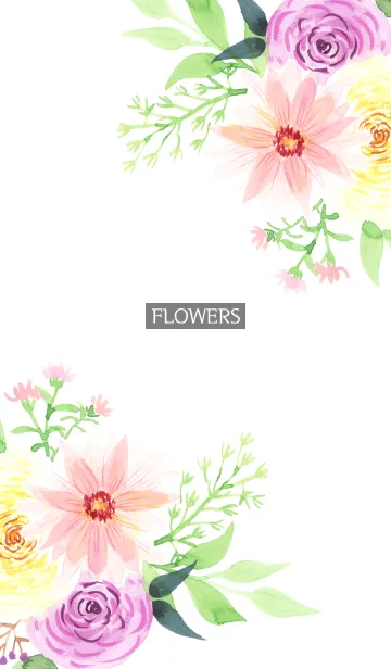 [LINE着せ替え] water color flowers_1071の画像1