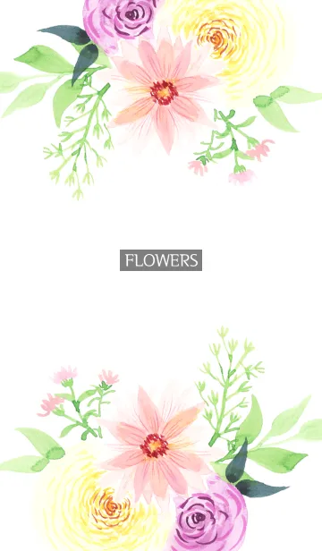 [LINE着せ替え] water color flowers_1072の画像1