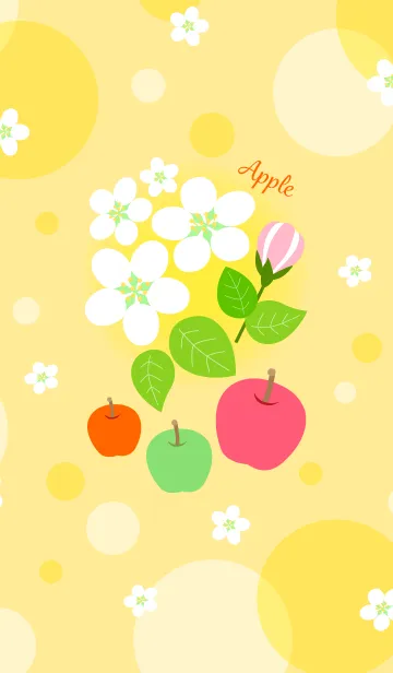 [LINE着せ替え] 可愛いリンゴの花と実のおしゃれな着せかえの画像1