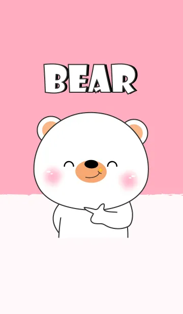 [LINE着せ替え] Big Head white bear Theme V.2 (jp)の画像1