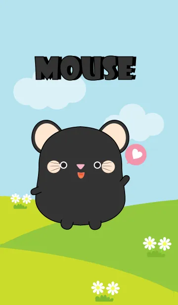 [LINE着せ替え] Lovely Fat Black Mouse Theme (jp)の画像1