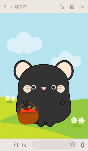 [LINE着せ替え] Lovely Fat Black Mouse Theme (jp)の画像4