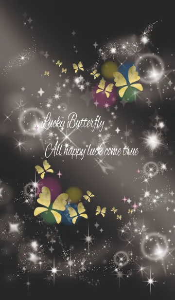 [LINE着せ替え] ブラックとピンク : 全体運UPの蝶々の画像1