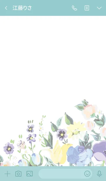 [LINE着せ替え] Blooming flowers -Cool color-の画像4