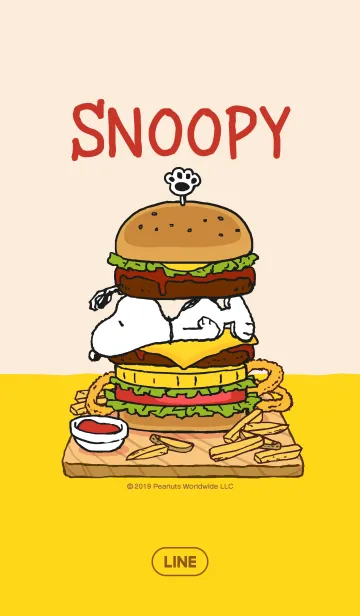 [LINE着せ替え] スヌーピー☆ハンバーガーの画像1