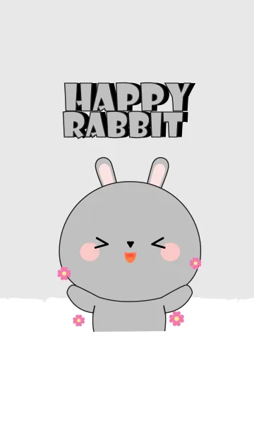 [LINE着せ替え] Love Happy Gray Rabbit theme (jp)の画像1