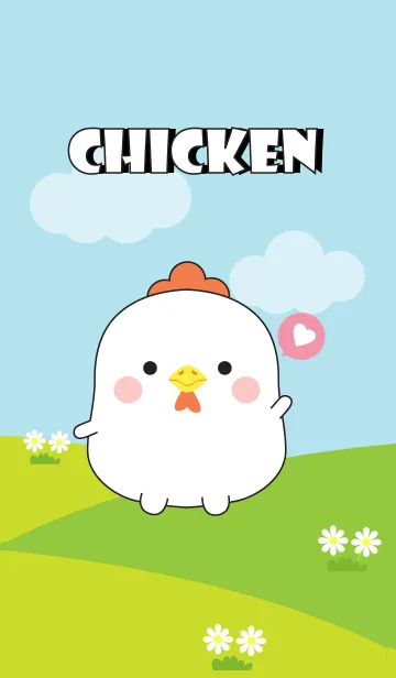 [LINE着せ替え] Lovely Fat White Chicken Theme (jp)の画像1