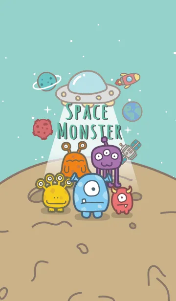 [LINE着せ替え] Space Monster #green JPの画像1