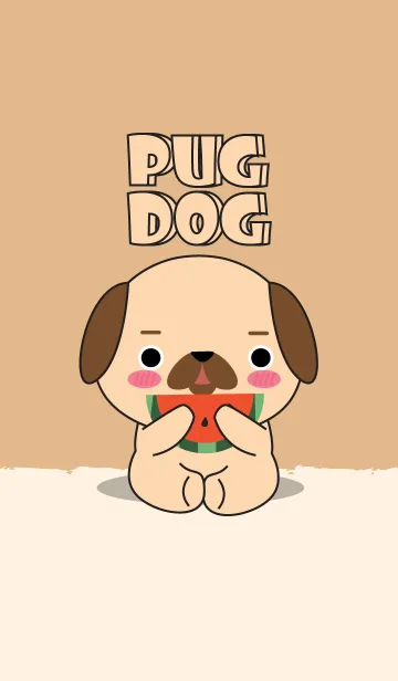 [LINE着せ替え] Simple Love Pug Dog Theme Vr.2 (jp)の画像1