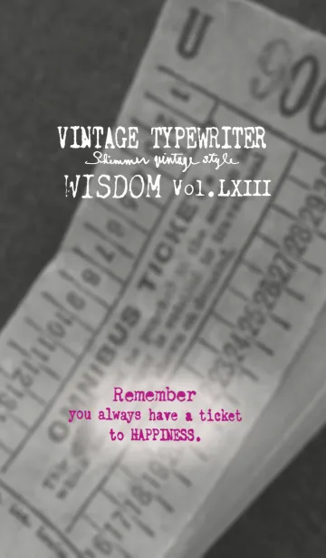 [LINE着せ替え] VINTAGE TYPEWRITER WISDOM Vol.LXIIIの画像1