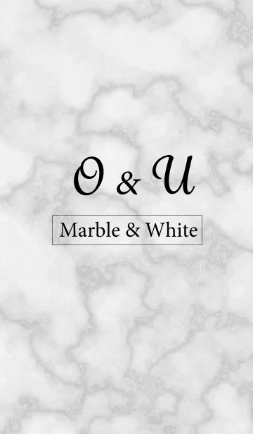 [LINE着せ替え] 【O＆U】イニシャル 大理石モノトーン白の画像1
