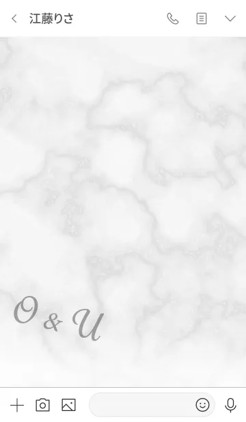 [LINE着せ替え] 【O＆U】イニシャル 大理石モノトーン白の画像4