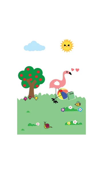 [LINE着せ替え] Simple cute flamingo theme (JP)の画像1