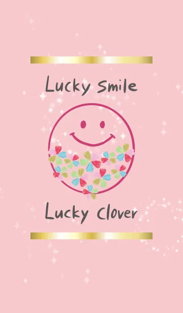 [LINE着せ替え] ピンク : 全運気UP5つ葉クローバーの画像1