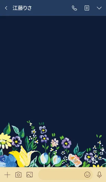 [LINE着せ替え] Blooming flowers - navy -の画像4