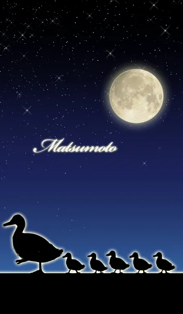 [LINE着せ替え] まつもと☆月とカモの親子の画像1