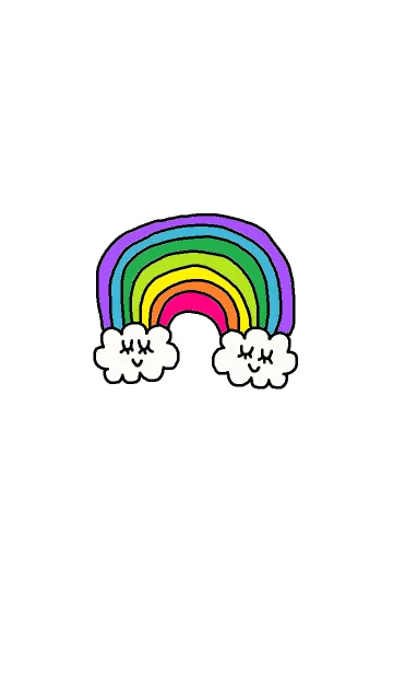 [LINE着せ替え] Happy colorful rainbow face themeの画像1