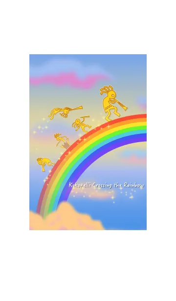 [LINE着せ替え] 幸せの虹を渡る精霊ココペリの画像1