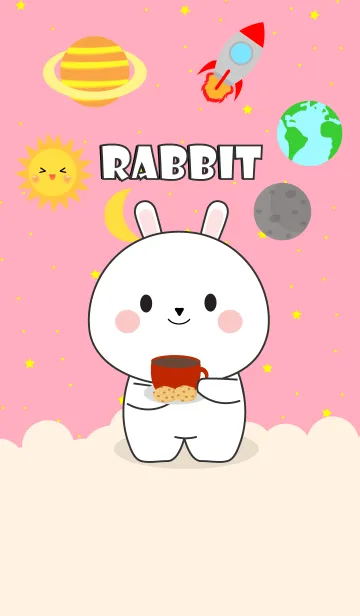[LINE着せ替え] white rabbit In Galaxy Theme (jp)の画像1