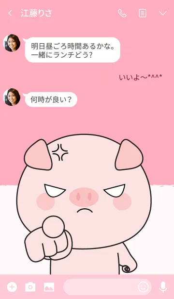 [LINE着せ替え] Love Angry Pig Theme (jp)の画像3