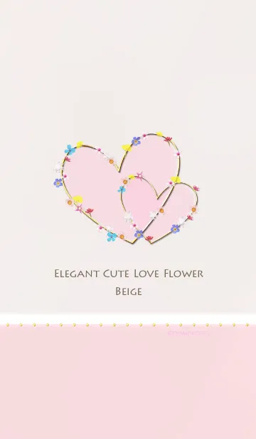 [LINE着せ替え] Elegant cute love flower beigeの画像1