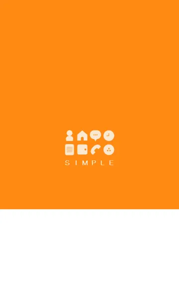[LINE着せ替え] シンプル（white orange)V.325の画像1