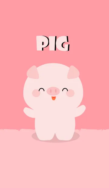 [LINE着せ替え] Simple Love pig Theme V.1 (jp)の画像1