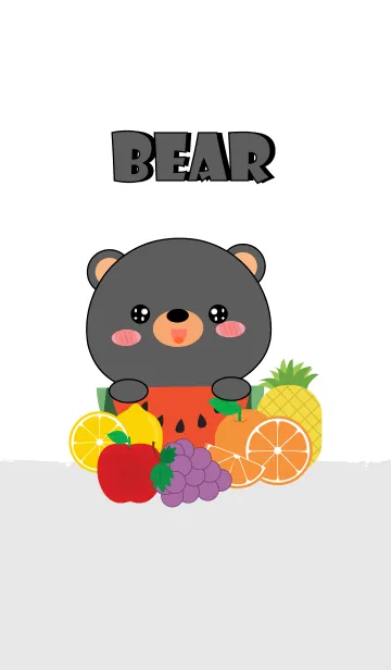 [LINE着せ替え] Black Bear With Friut Theme (jp)の画像1