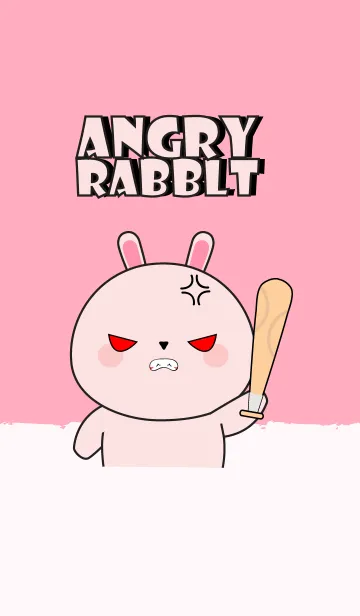 [LINE着せ替え] Angry Pink Rabbit Theme (jp)の画像1