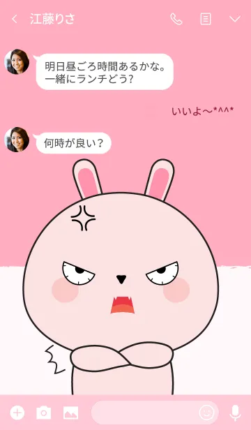 [LINE着せ替え] Angry Pink Rabbit Theme (jp)の画像3