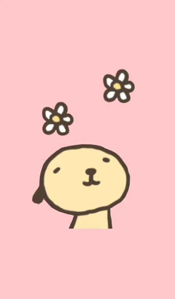 [LINE着せ替え] ほのぼの犬のぴんくな着せ替えの画像1