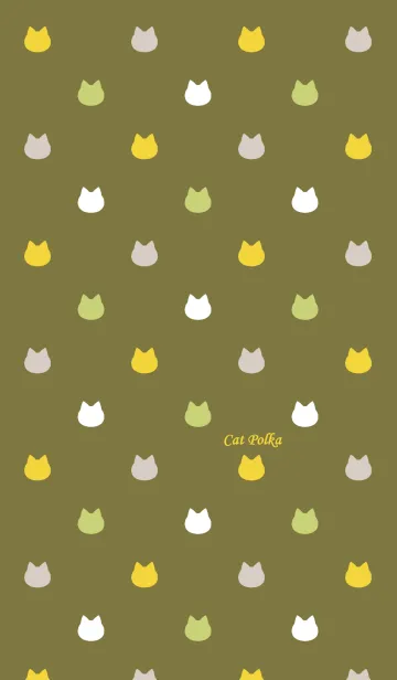 [LINE着せ替え] Cat Polka[Khaki]の画像1