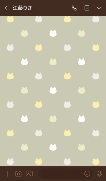 [LINE着せ替え] Cat Polka[Khaki]の画像3