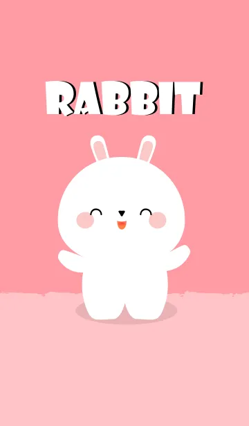 [LINE着せ替え] Simple Love white rabbit Theme V.1 (jp)の画像1