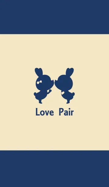 [LINE着せ替え] Love Pair Navy+Beige 2.の画像1