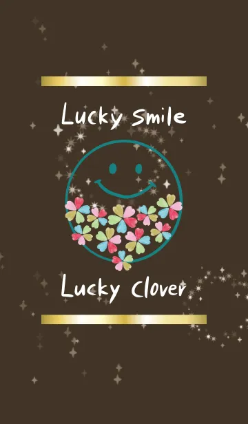 [LINE着せ替え] 茶色＆緑 : 全運気UP5つ葉クローバーの画像1