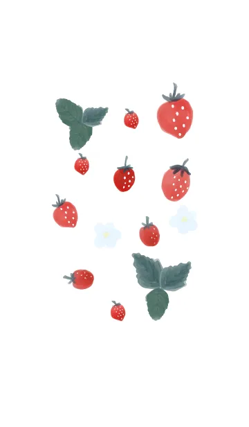 [LINE着せ替え] Strawberries painted with watercolorsの画像1