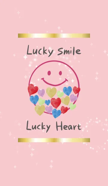 [LINE着せ替え] ピンク : 全運気UPハッピーハートの画像1