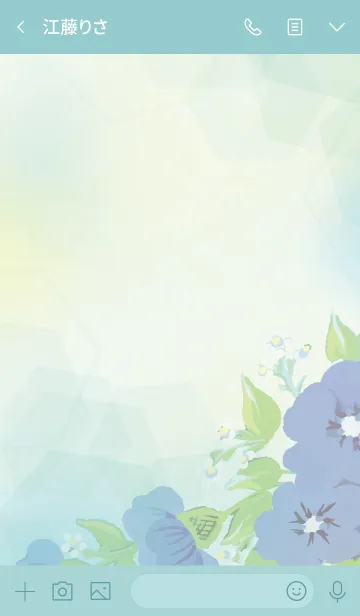 [LINE着せ替え] Blue flower frameの画像3