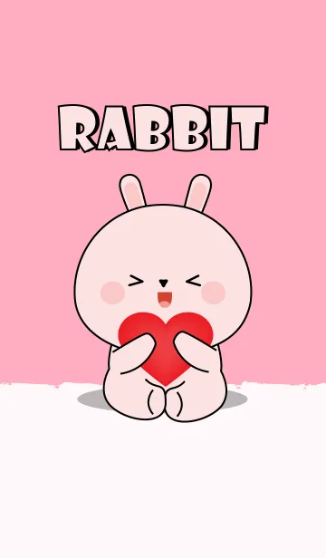 Simple Love Love Pink rabbit Theme (jp)の着せ替えメイン画像