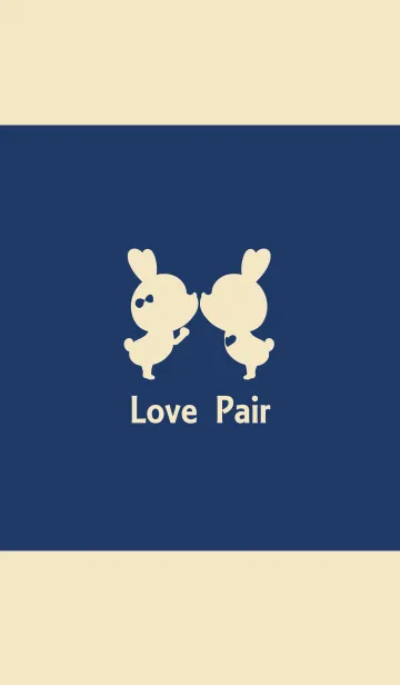 [LINE着せ替え] Love Pair Navy+Beige 3.の画像1