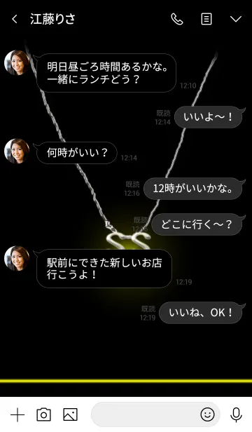 [LINE着せ替え] イニシャル S＆S （ブラック）の画像4