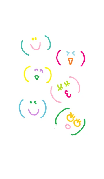 [LINE着せ替え] Happy simple face themeの画像1