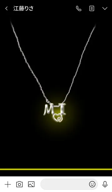 [LINE着せ替え] イニシャル M＆I（ブラック）の画像3